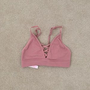 PINK ribbed bralette size S